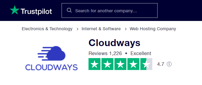 Cloudways-Trustpilot-Score