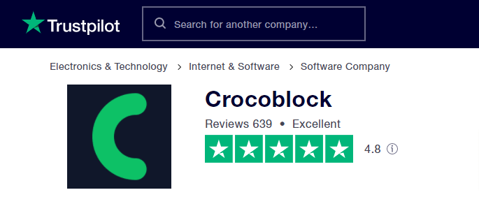 Crocoblock-Trustpilot-score