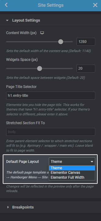 Elementor-Default-Page-Layout-Settings