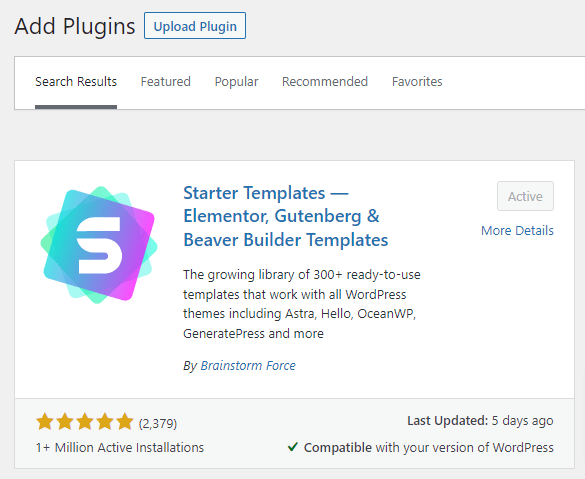 Install-Plugin-Starter-Templates