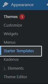 Navigate-to-Starter-Templates