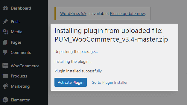 After Installation, Activate the PayUmoney WooCommerce Plugin