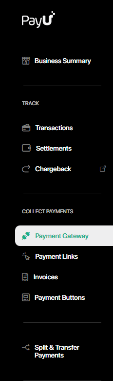 Navigate to Payment Gateway under Collect Payments