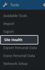 Navigate to Site Health under Tools