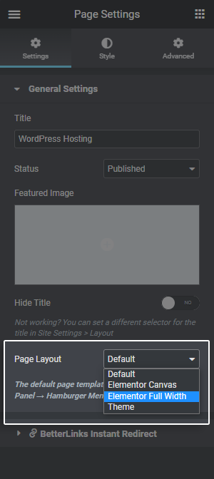 Set page layout as Elementor full width to fix full width not wroking issue