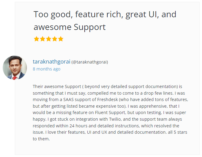 Fluent Support Customer Reviews on WordPress 1