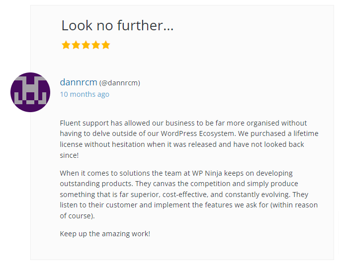 Fluent Support Customer Reviews on WordPress 3