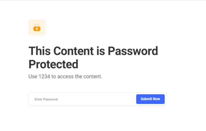 Password Protected Content Design Example