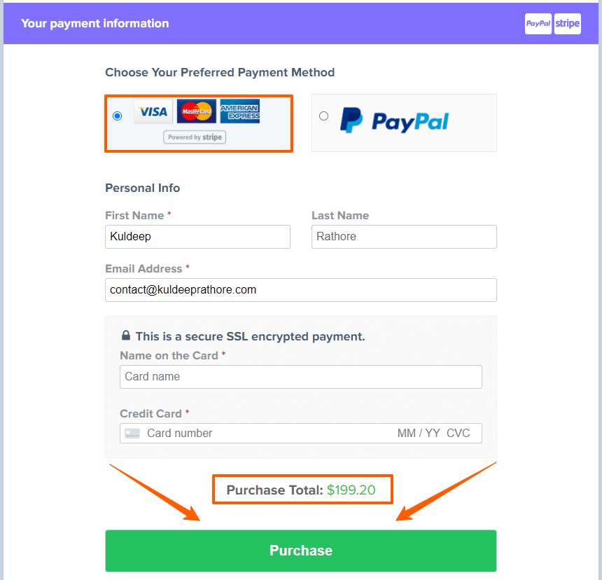 FluentCRM Checkout Process - Payment Methods & Purchase with Special 20% Discount