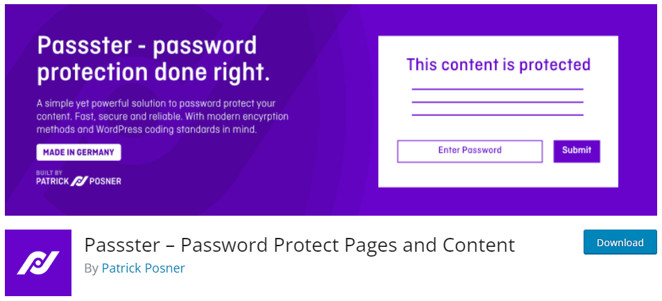 Passster - Password Protect pages & Content Plugin