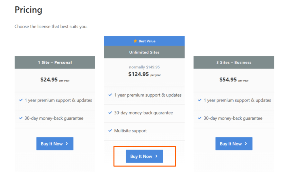 Perfmatters Standard Pricing Plans