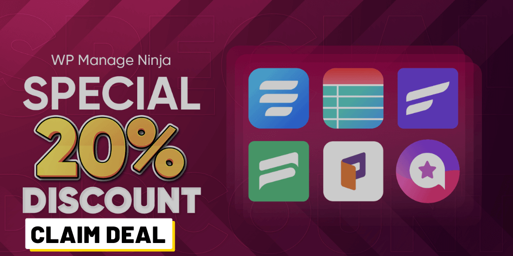 WPManageNinja Discount Code - FLAT 20% OFF on all products