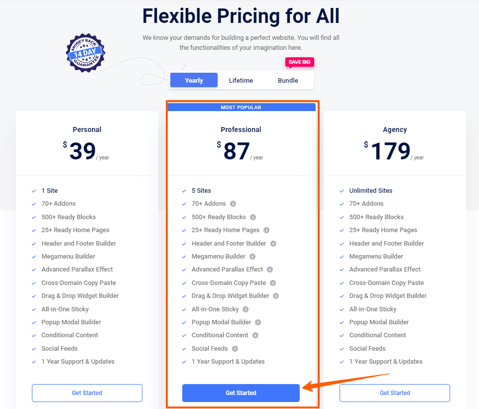 ElementsKit Pricing Plans