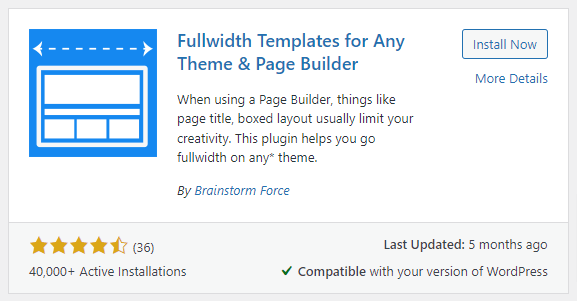 Add Plugin Fullwidth Templates for Page Builders