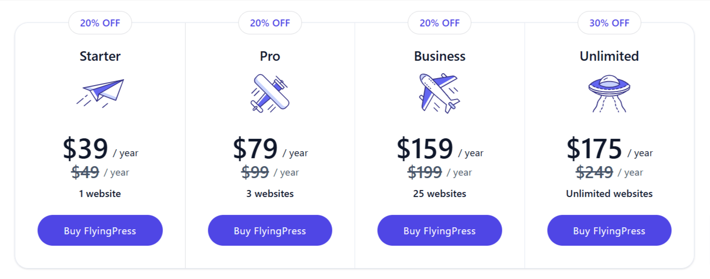 FlyingPress Black Friday Pricing Plans