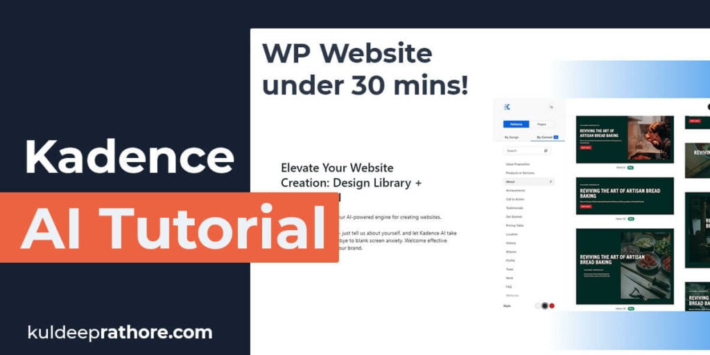 Kadence AI Tutorial - Building a WordPress website under 30 mins!