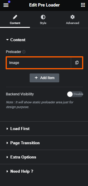 Adding Image Preloader using PlusAddons Preloader widget