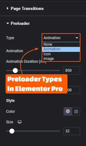 Elementor Preloader Types