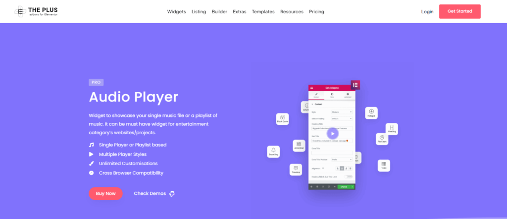 ThePlusAddons - Audio Player Widget for Elementor