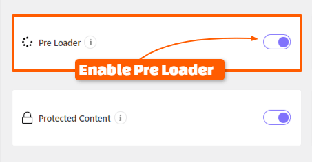 Toggle to Enable the Preloader widget in PlusAddons