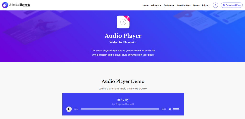 Unlimited Elements - The Best Audio Player Widget for Elementor