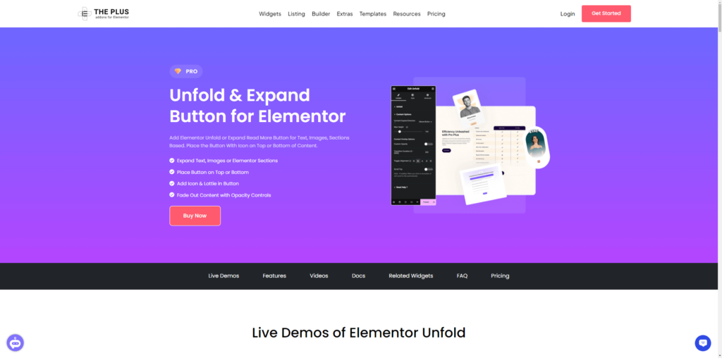 ThePlusAddons Unfold Expand Toogle Widget for Elementor