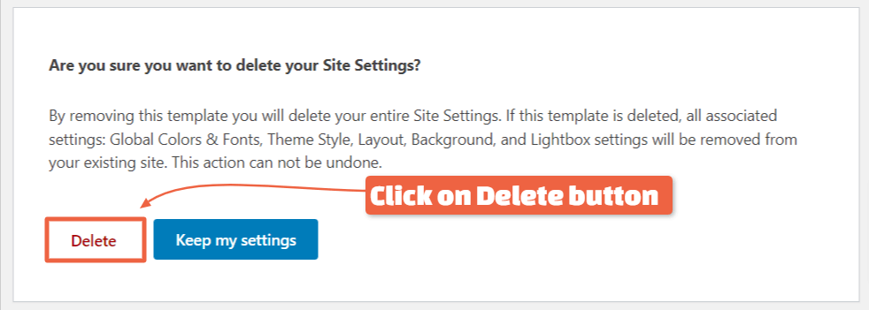 Delete Elementor Default Kit