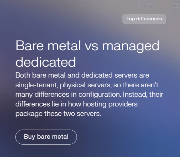 Bare Metal vs Dedicated