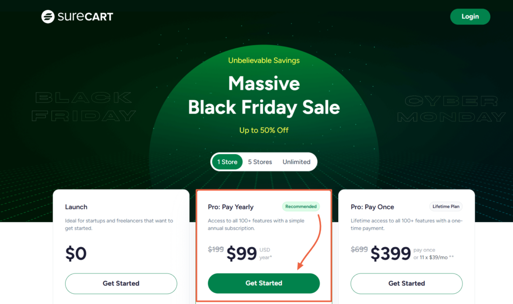 SureCart Black Friday Pricing 1