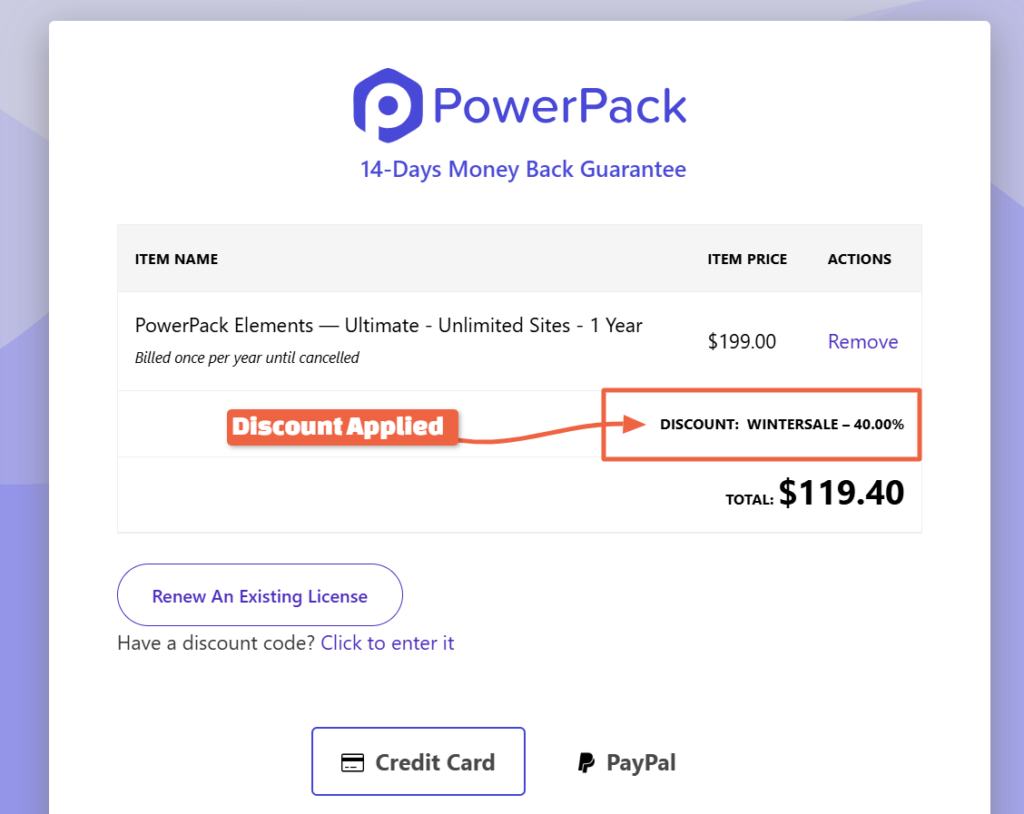 40 Discount Code for PowerPack Addon