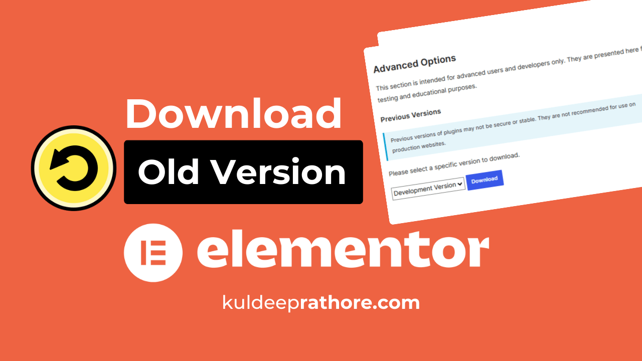 Guide to Rollback- Elementor Old Version Download