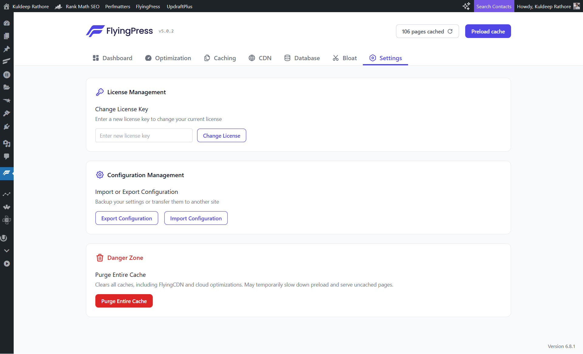 FlyingPress Plugin Settings