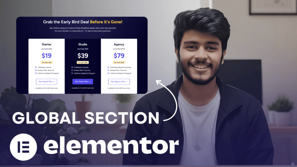 Save section as Global in Elementor