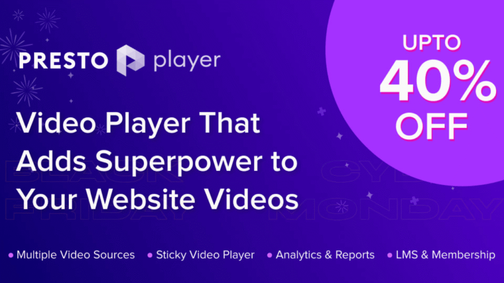 Presto Player Black Friday 2025 Sale